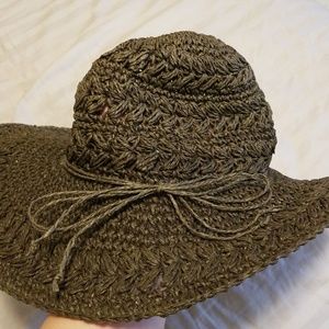 Brown straw beach hat